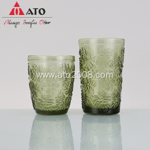 Green Solid color glass tumbler Drinking Glasses
